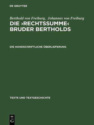 cover image of Die handschriftliche Überlieferung